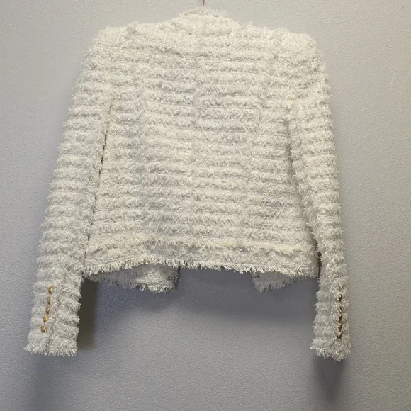 Balmain White Tweed Jacket 38/M - Picture 6 of 8